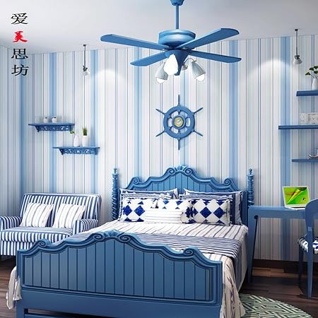 Zzyy Sofa Mediterranean Blue And White Vertical Striped