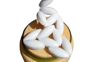 BBTCTY PTFE Magnetic Stirrer Mixer Stir Bars White Color,Olive Shape, (Diameter 8mm,Length 20mm),Pack of 10pcs