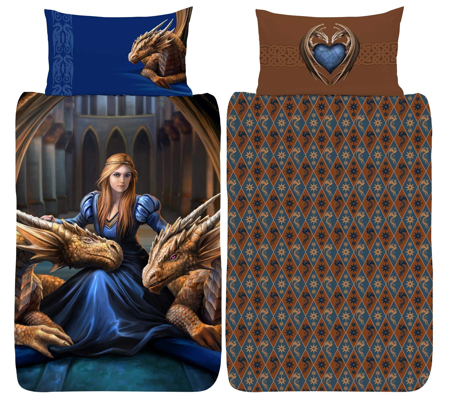 ANNE STOKES Fierce Loyalty Duvet Cover - Reversible Bedding Set - Single Duvet