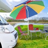 Unibos 5.3ft Garden Parasol Umbrella Tilting Multi Coloured UPF40 view 2