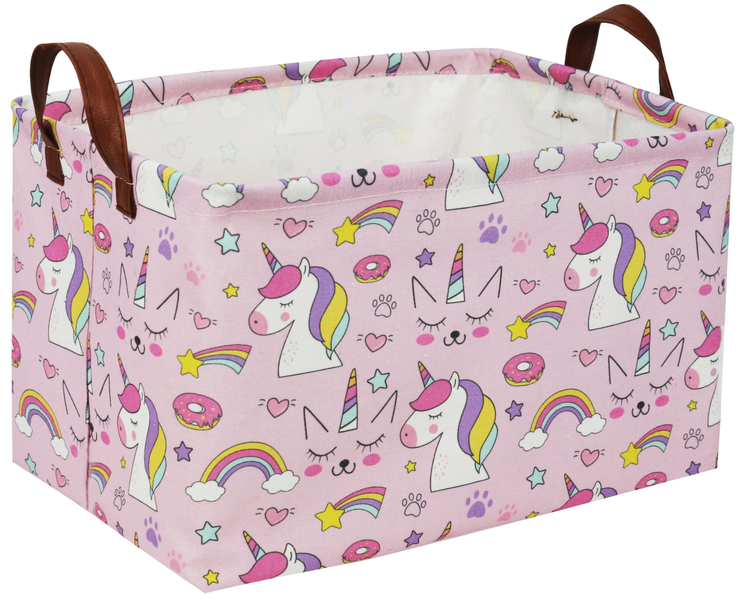 Sanjiaofen Rectangular Pink Unicorn Basket