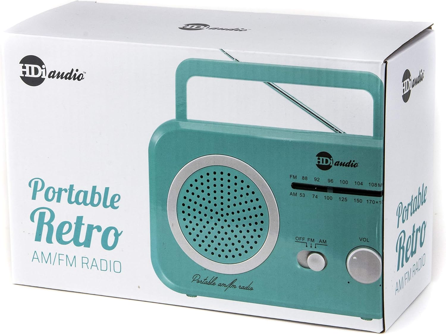 HDi Audio Radio Teal/Silver Premium Home Vintage Portable Retro Radio Classic AM/FM Radio with Built in Speakers + Headphone Jack: Home Audio & Theater