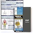 H&P notebook (Large Print) - Medical History and Physical notebook, 50 medical templates with perforations