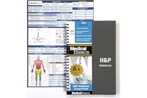 H&P notebook (Large Print) - Medical History and Physical notebook, 50 medical templates with perforations