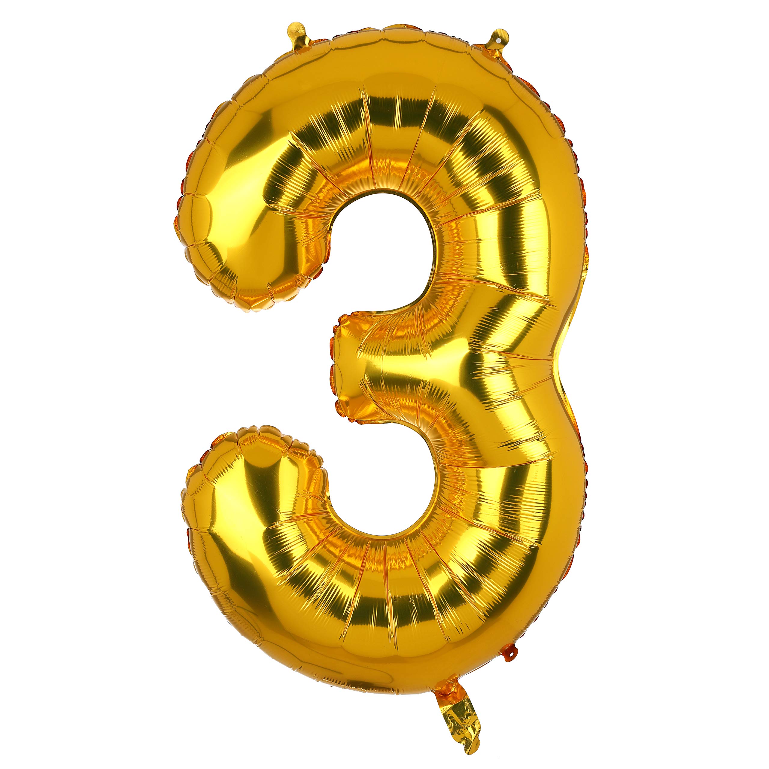 100 cm Large Gold Number 3 Foil Balloon Foil Mylar Giant Girl Helium Balloons Birthday Party Decoration Supplies Baby