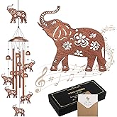 YHmall Elephant Wind Chimes for Outside, 35" Elephant Gifts for Women Men Metal Elephants Decor Windchimes Outdoors Memorial Wind Chime, for Home Garden Outdoor Yard Decor