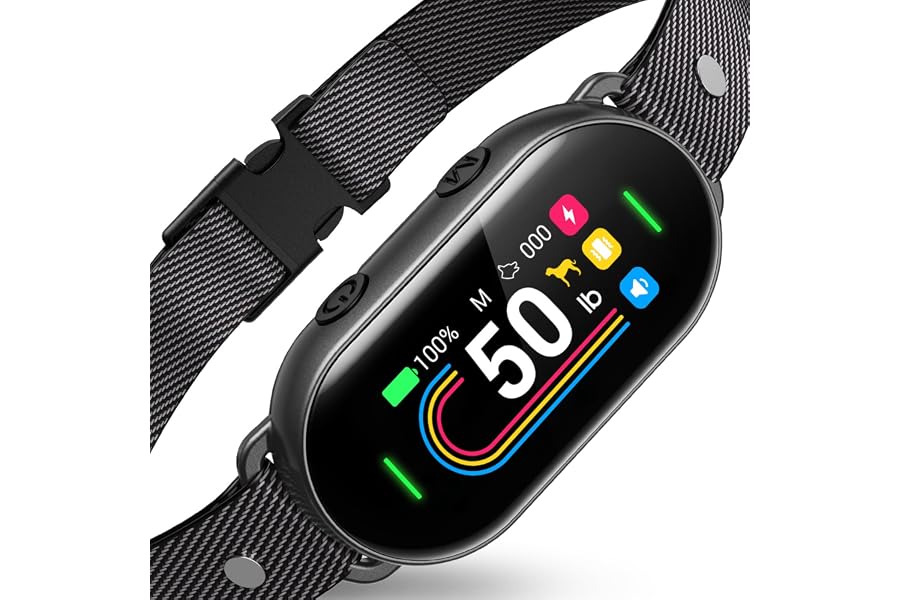New Upgrade Smart Dog Bark Collar for Small Medium Large Dogs 10-100lbs, Humane Anti-Bark Device with Anti-False Trigger & Bark Count Tracking, 4 Modes & 8 Levels to Effectively Stop Barking