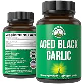 Peak Performance Aged Black Garlic Capsules. Raw Vegan Pure Odorless | Extract Supplement Pills from Garlic Bulb with S-Allyl Cysteine and Antioxidants for Cholesterol and Immune Support.