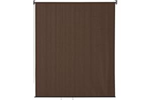VICLLAX Outdoor Roller Shade, Patio Blinds Roll Up Shade (5' W X 6' L), Mocha