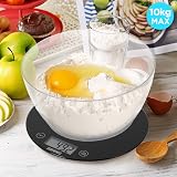 Duronic KS7000 Digital Kitchen Scales 5kg, 1.5L Bowl, Backlit Display, Tare view 3