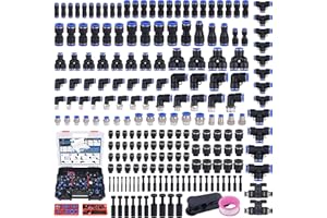 Ailbiuko 200 PCS Quick Connect Air Hose Fitting Assortment Kit,Push to Connect Fittings 1/8" 1/4" 3/8" 1/2" NPT Thread Pneumatic Air Line Quick Connect Quick Release Fitting Kit