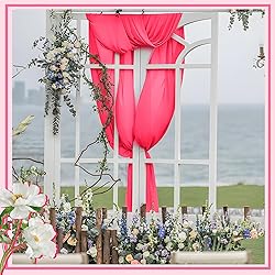Horbaunal Hot Pink Chiffon Fabric by The Yard, 1