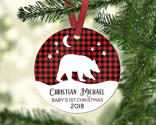 baby's first christmas bear ornament