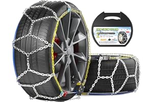 Suriwee Snow Chains for Car Tires, 35s Quick Fit & Auto-Tightening, Universal Emergency Anti-Slip Tire Traction Chains for Ca