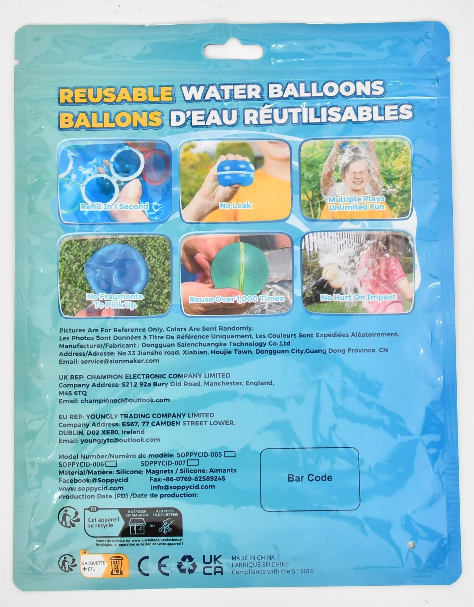 SOPPYCID 16Pcs Reusable Water Bomb Balloons, Pool Beach Toys for Kids ages 3-12, Summer Toy Water Toy for and Girls, Outdoor Activities Water Games Toys Self Sealing Water Splash Ball for Fun