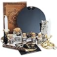 UnaLunaMoona Witchcraft Kit w Scrying Mirror, Wiccan Book of Shadows, Scrying Tools, Witchcraft Mirror, Altar Kit Supplies, Divination, Obsidian Large