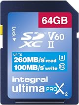 Integral 64GB UHS-II SD V60 Card 260MB/s Read 100MB/s Write SDXC Professional view 2