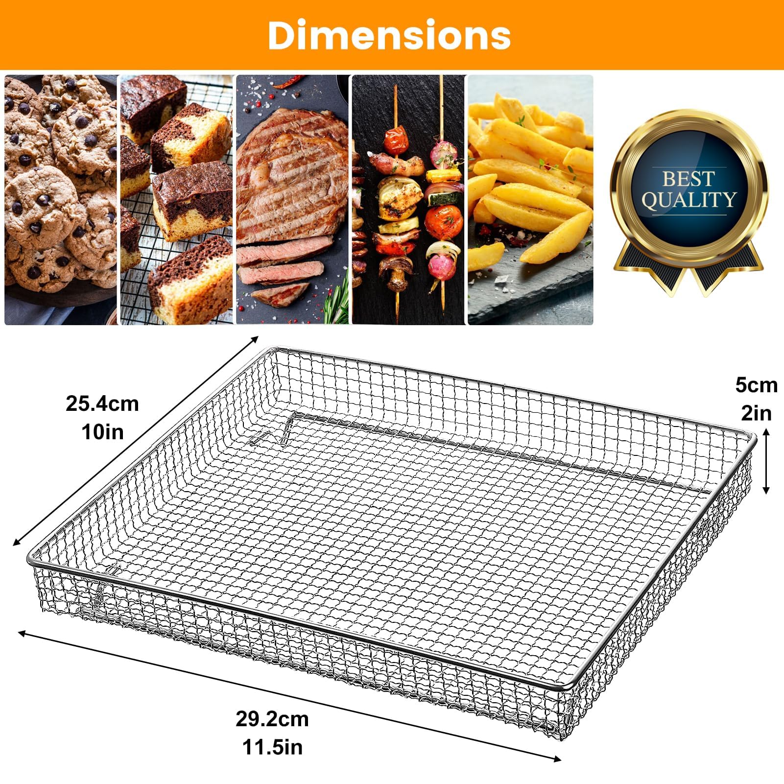 GWBSXM 3 Pieces Baking Set for Cuisinart TOA-60 TOA-65 TOA-70 Air Fryer Toaster Oven, Air Fryer Basket Pan Rack for Oven Air Fryer Accessories