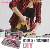 Hi-Spec 35pc Pink Tool Kit 3.6V USB Cordless Electric Screwdriver Women DIY view 6