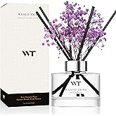 WEALD TRIBE Flower Reed Diffuser Set Lavender Scent for Bathroom Accessories Shelf Decor & Air Fresheners, Sticks Defusers with 5.1 fl oz Essential Oils & Leaves, House Bedroom Office Decor & Gifts