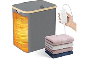 2-in-1 35L Towel Warmer & 46L Laundry Basket, Extra Large Towel Warmer for Bathroom, Foldable Towel Warmers, Heated Blankets 
