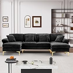 Wrofly U-Shaped Sectional Sofa Couch, 114" Comfy