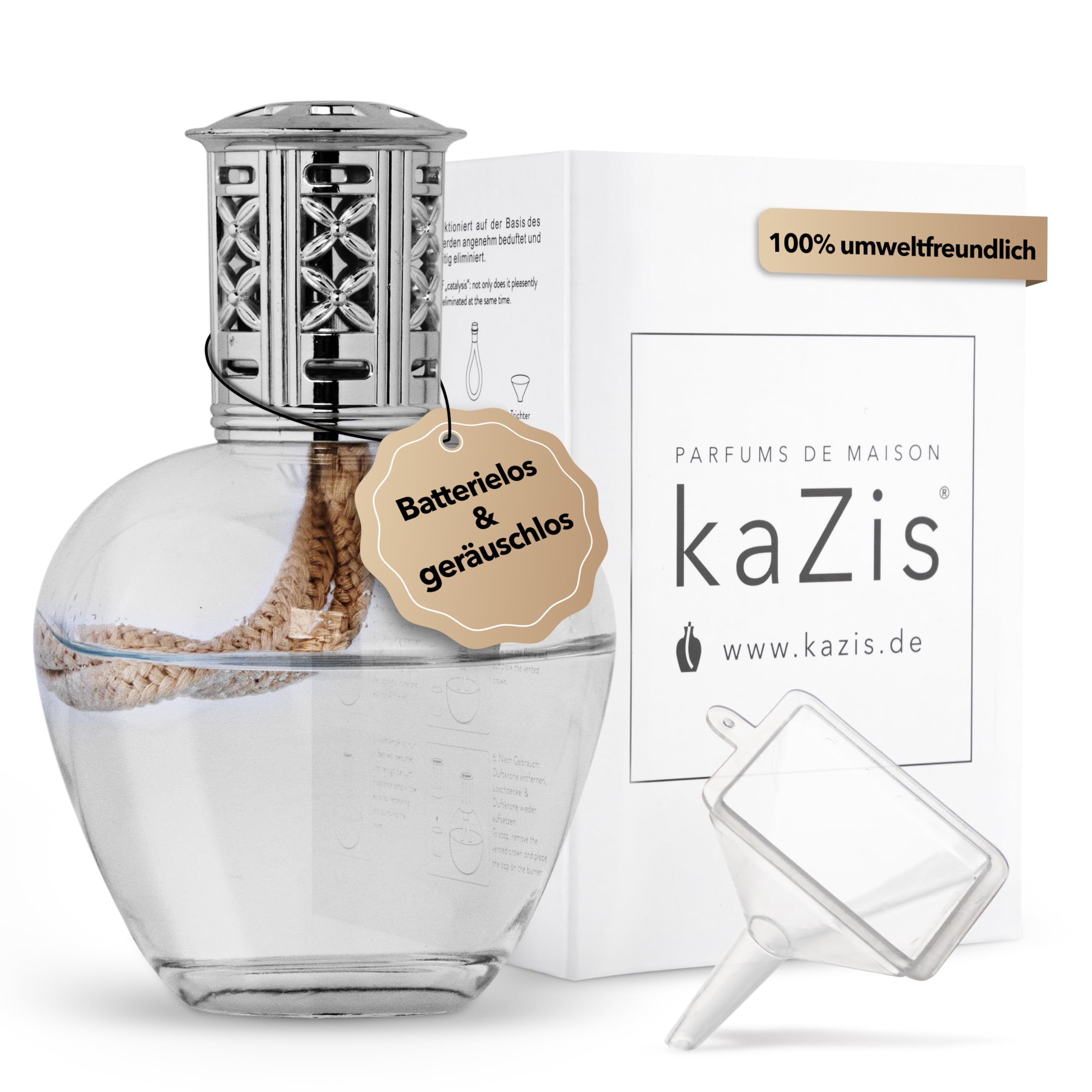 KAZIS® I Catalytic Lamp Viktoria I Oil Burner I Transparent