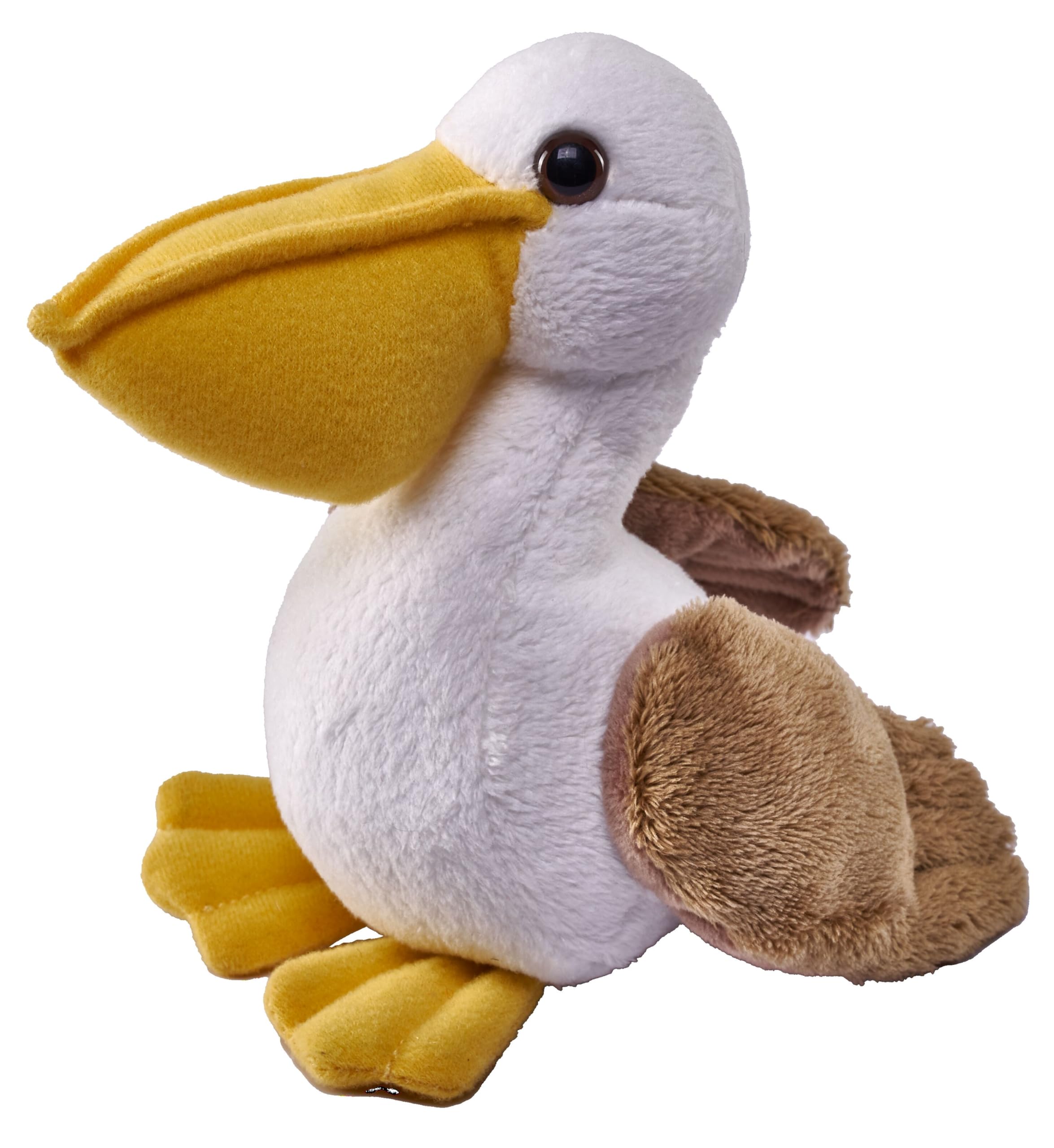 Wild Republic Pocketkins Eco Pelican, Stuffed Animal, 5 Inches, Plush Toy, Made from Recycled Materials, Eco Friendly