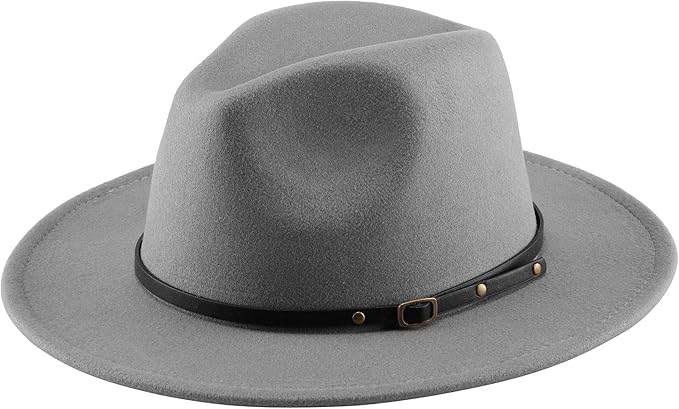 Amazon Chic Diary 中折れハット フェルトハット メンズ レディース 秋冬 つば広 大きいサイズ フェルト Uvハット 女優帽 紳士 帽 ボーラーハット ジャズハット 小顔効果 防寒 ハット 暖かい おしゃれ 可愛い 無地 男女兼用 グレー ハット 通販
