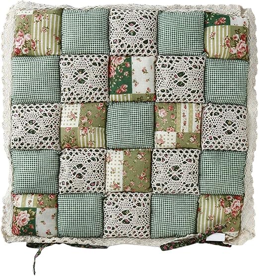 Cute Seat Cushion Chair Mat Cotton Plaid Floral Chair Mats