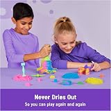 Kinetic Sand Squish N’ Create 382g Blue Yellow Pink 5 Tools Moulds view 2