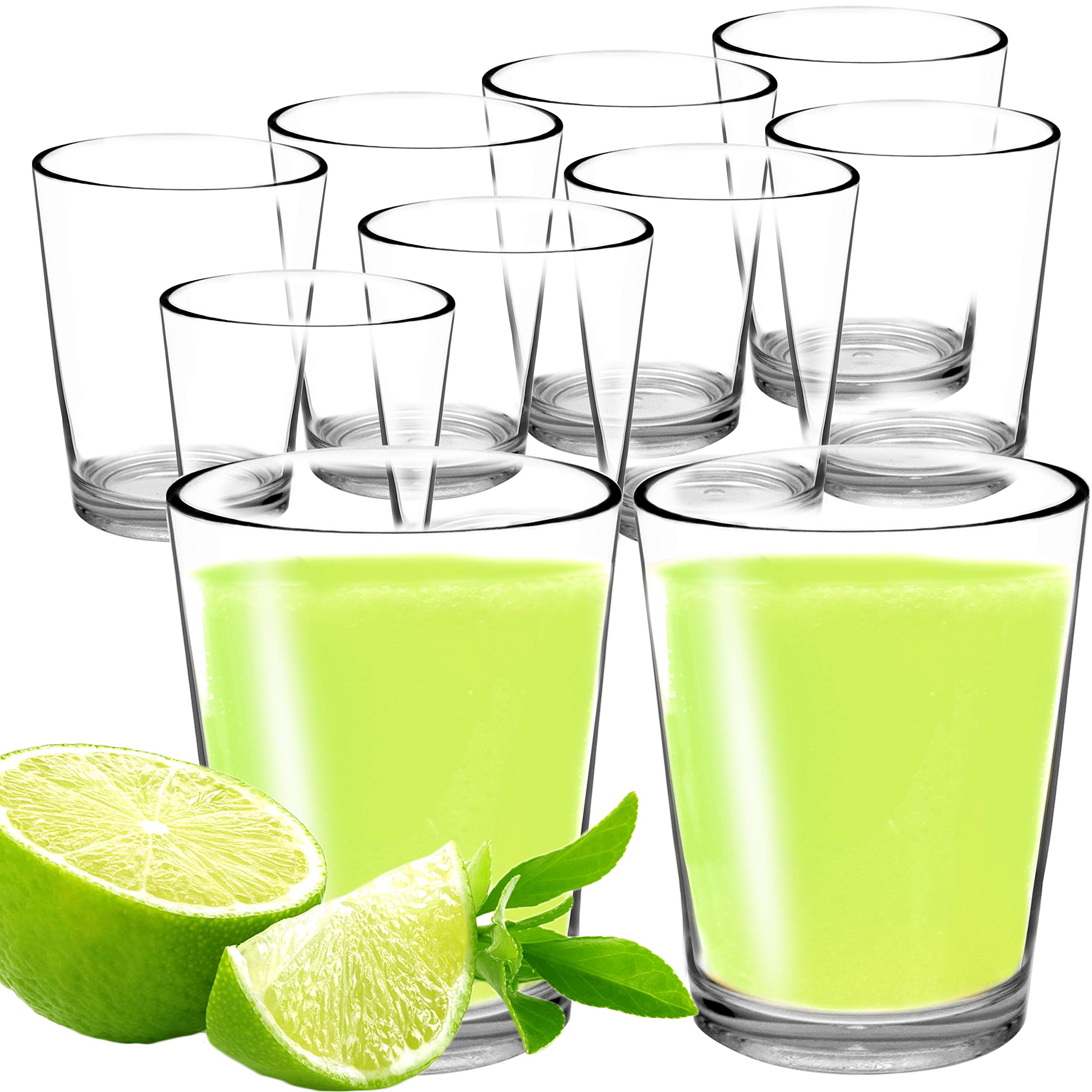 Youngever 8 Pack 500ML Bistro Clear Plastic Tumblers, Re-usable Plastic Drinking Glasses, Plastic Cups, Unbreakable Glasses