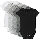 HonestBaby baby-boys 5-pack Short Sleeve Bodysuits One-piece 100% Organic Cotton for Infant Baby Boys