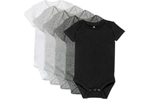 HonestBaby baby-boys 5-pack Short Sleeve Bodysuits One-piece 100% Organic Cotton for Infant Baby Boys