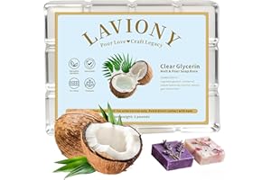 LAVIONY Clear Glycerin Soap Base - Moisturizing Melt and Pour Soap Base for Crafting, Pre-Cut, All Natural & Gentle on Skin, Vegan & Cruelty-Free, SLS/SLES Free, Perfect for DIY Gift Making, Unscented