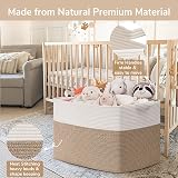 TIMEYARD 105L Extra Large Storage Basket Rectangular Cotton Rope White Brown view 6