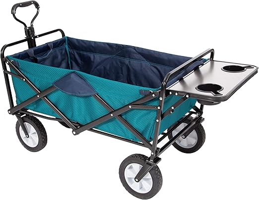 Blue Mac Sports Collapsible Folding Outdoor Utility Wagon W Side Table Wheelbarrows Carts Wagons Home Garden Pumpenscout De