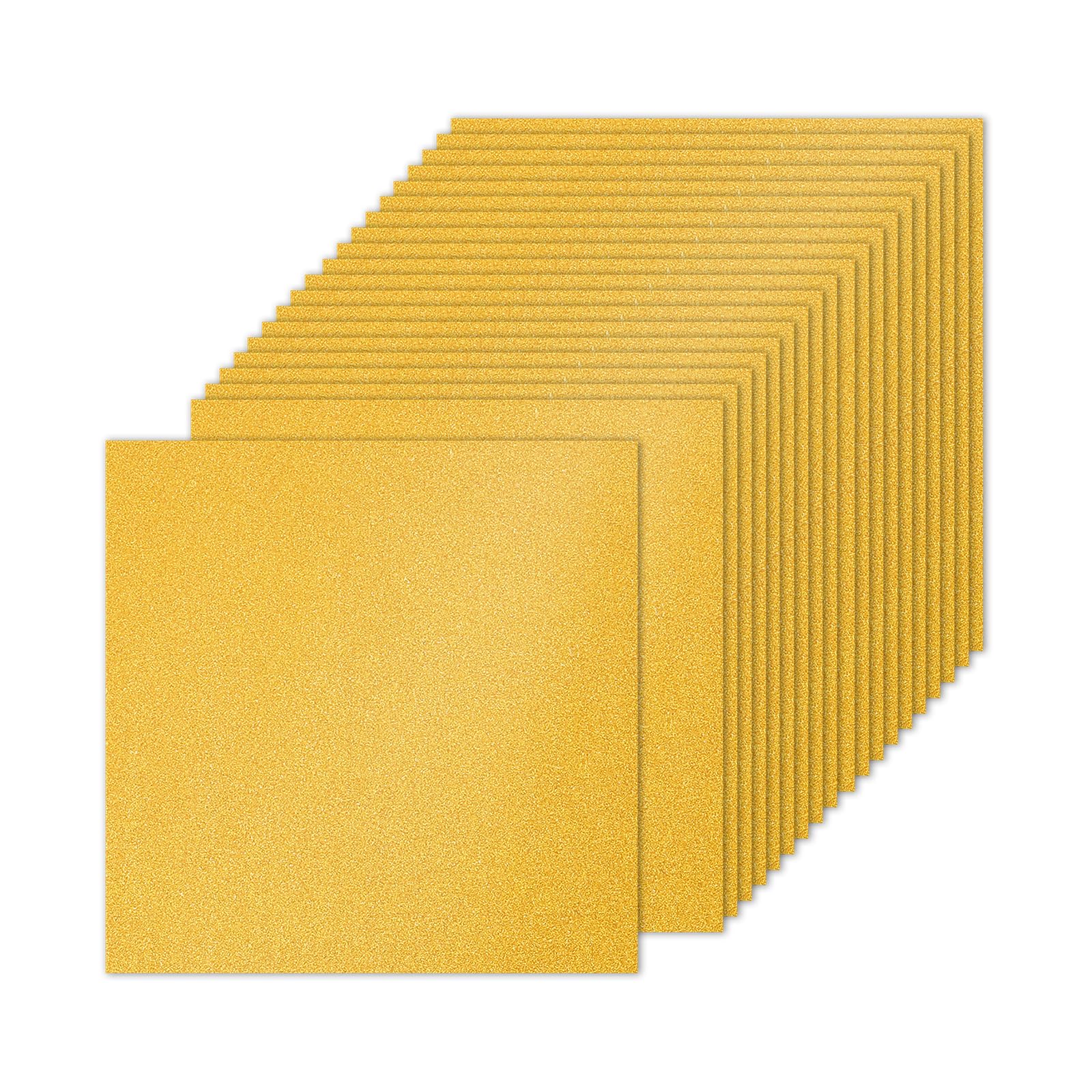 PATIKIL 20 Sheets Gold Glitter Cardstock 10 x 10 in, Glitter Card Stock Paper Square Premium Sparkly Paper Craft Cardstock Paper 250gsm for Scrapbook Card DIY Art Wedding Party