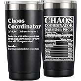 Chaos Coordinator Gifts for Women Men - Chaos Coordinator Tumbler Mug 20oz Gifts for Boss Coworker Gift for Teacher Appreciation Present Baskets for Supervisor Manager Nurse