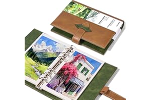 Lightwish Watercolor Sketchbook, 100% Cotton 300gsm Cold Press, 6.69" x 3.94", 20 Sheets, Binder Bound & Refillable, Acid Fre