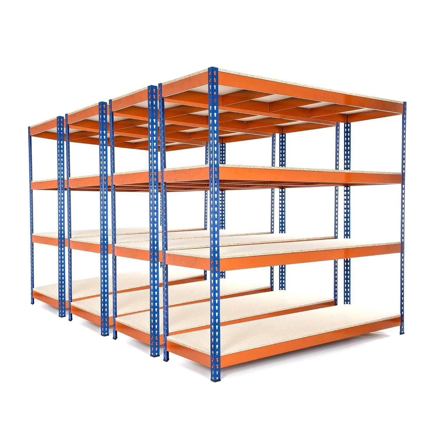 4 Bays Heavy Duty Garage Racking 400kg UDL each shelving unit 1800mm H