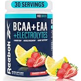Reebok BCAA Amino Acids + Electrolytes, 30 Servings, Strawberry Lemonade | 8g EAAs, 5g BCAAs, 610 MG Elecrolytes, Hydration Matrix, Muscle Recovery &amp; Strength, Post-workout, 30 Servings