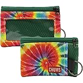 Chums Surfshorts Wallet - Lightweight Zippered Minimalist Wallet with Clear ID Window - Water Resistant with Key Ring (Rainbow Tie Dye)