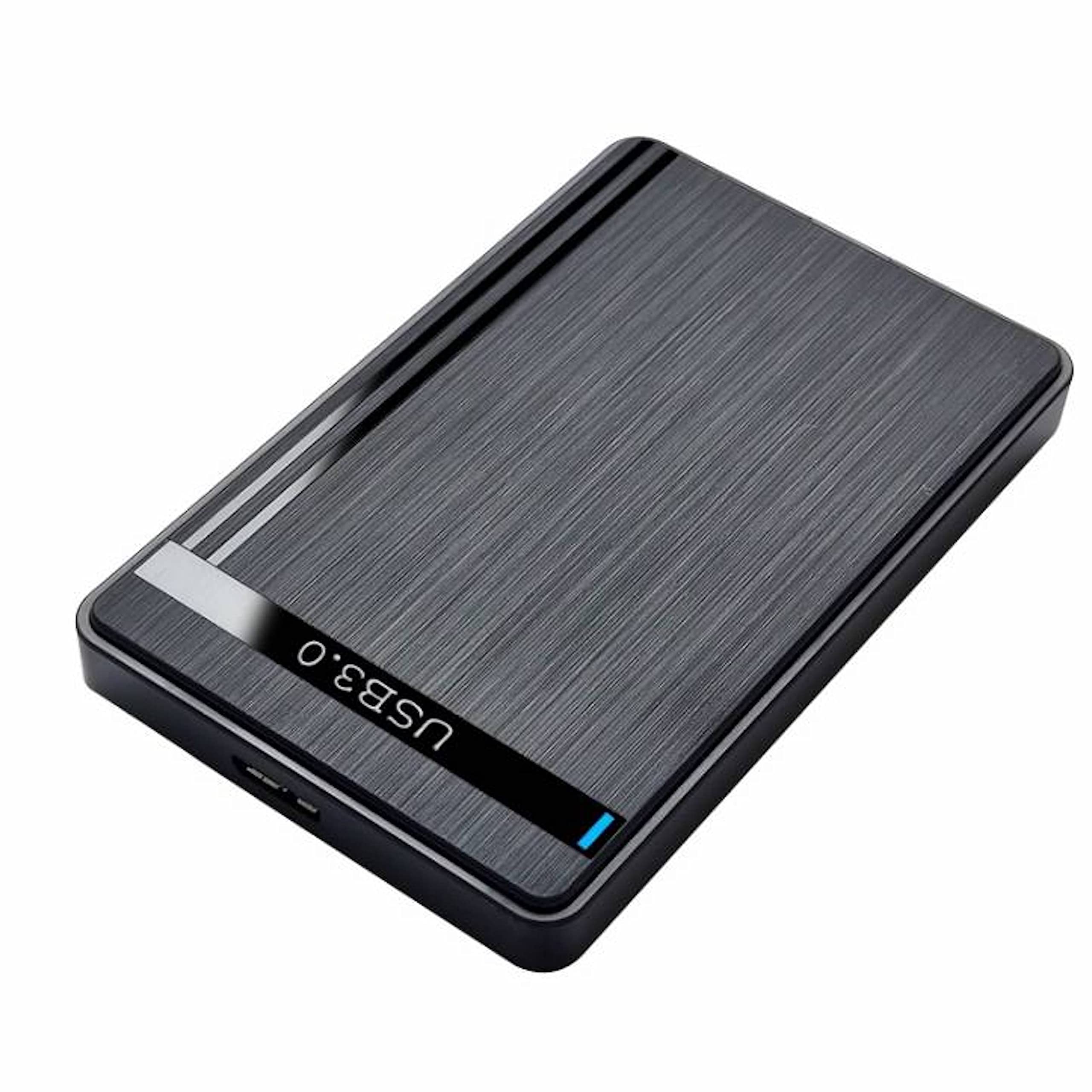 SSD Enclosure, Hard Drive Enclosure External Case Caddy - USB 3.0 SATA, 2.5 inch, for HDD, Solid State Drive SSD - Tool Free Super Fast Data Transfer - Black with LED Display - USB cable included