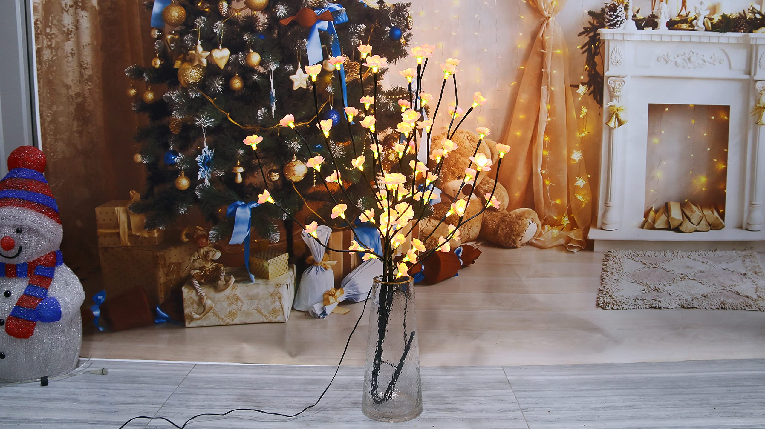 ELITE LIGHTING INNOVATIONS Cherry Blossom Twig Branch Light, Warm LED Lights - Choice of Colours… (Pink)