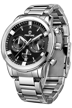 Findtime Luxury Men Business Date Wrist Watch Chronograph Analog Quartz Watches