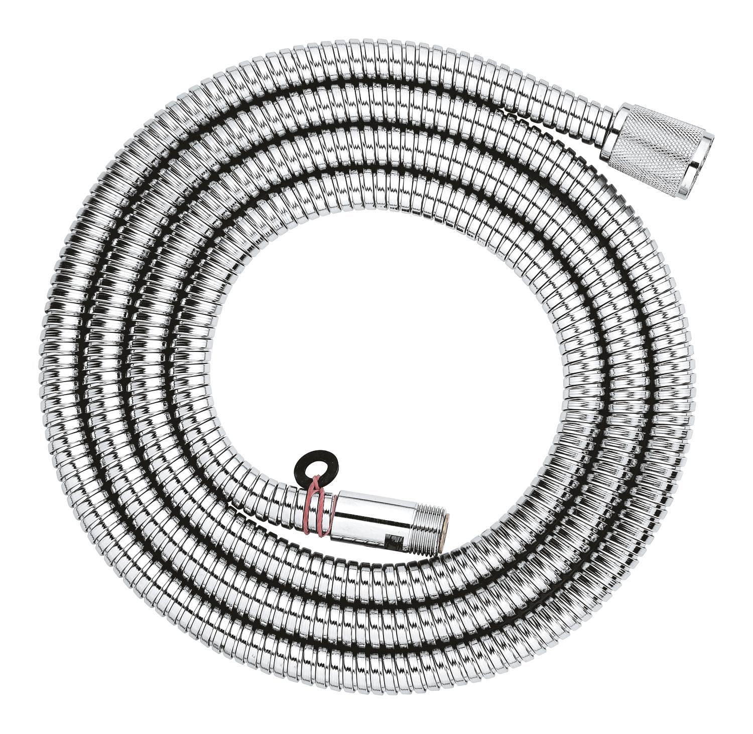 GROHE Metal Hose for Bath Rim – Replacement Bath Hose 2 m (Installation Under Tiled Surround and Shower Sets, Connection G 1/2'' x 3/8''), Chrome, 22116000