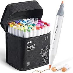 Ohuhu Alcohol Markers Brush Tip -Double Tipped Art