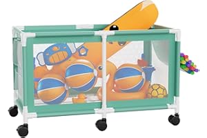 JOTESNEW 280 Gallon 69" Pool Storage Bin XXL Extra Large Swimming Pool Float Storage Bin, Pool Noodles Holder, Toys, Floats, Balls and Floats Equipment Mesh Rolling Bin for Garden Lawn, 69" Lx32 Wx35 H