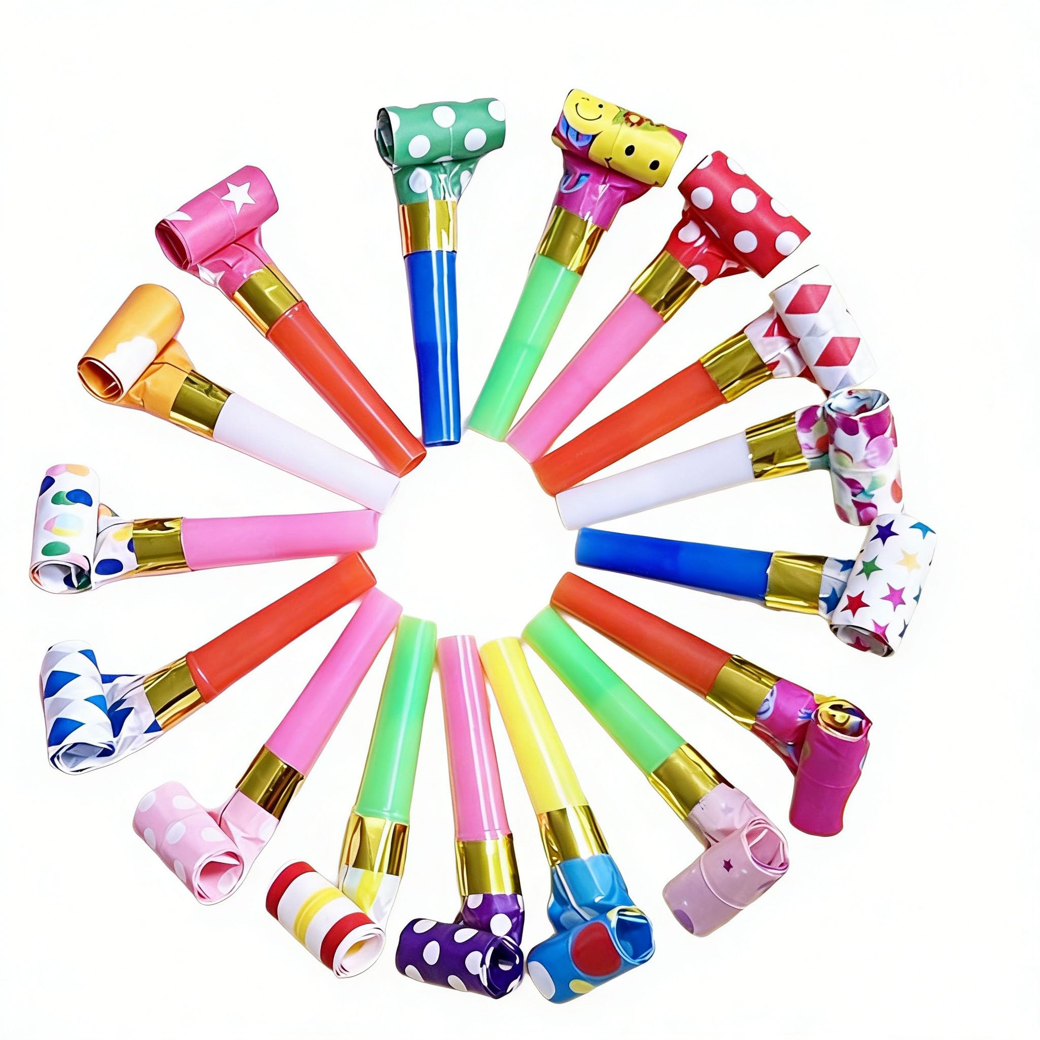 30-Piece Party Blowers Set, Party Poppers for Kids and Adults, Colorful Paper Makers with Extended Tails for Birthday, Wedding, Christmas Celebrations